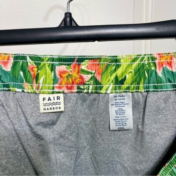 New FAIR HARBOR Hibiscus Swim Shorts in GREEN MULTI XXXL (Waist size 39 - 40) - Picture 10 of 12